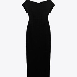 Zara Off Shoulder Midi Dress Black - XS